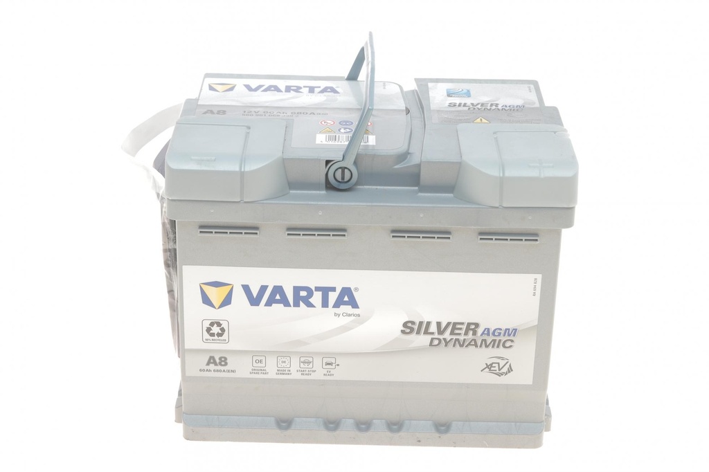 Акумуляторна батарея 60Ah/680A (242x175x190/+R/B13) (Start-Stop AGM) Silver Dynamic A8