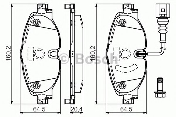 Колодки гальмівні (передні) Audi A3/Q2/Q3/Seat/Skoda Octavia/Kodiaq/VW Golf/Passat B8 12-(+датчик)
