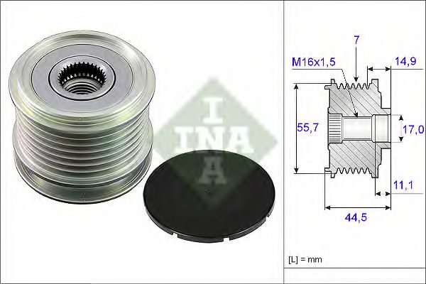 Шків генератора MB Sprinter(906) 2.2CDI/3.0CDI/1.8, OM642,651,646,M271 06-, 7PK