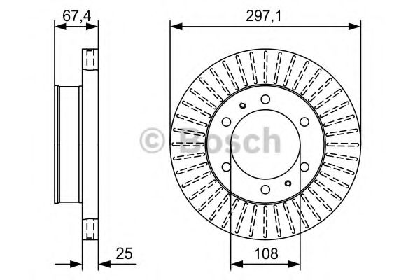 Диск тормозной (передний) Toyota Hilux VII 05-15 (297.2x25)