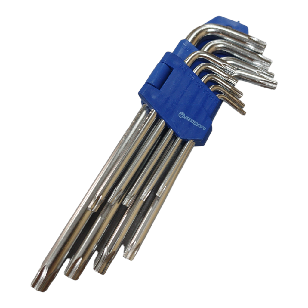 Набор ключей TORX с отверстием Г-образных длинных 9 шт.