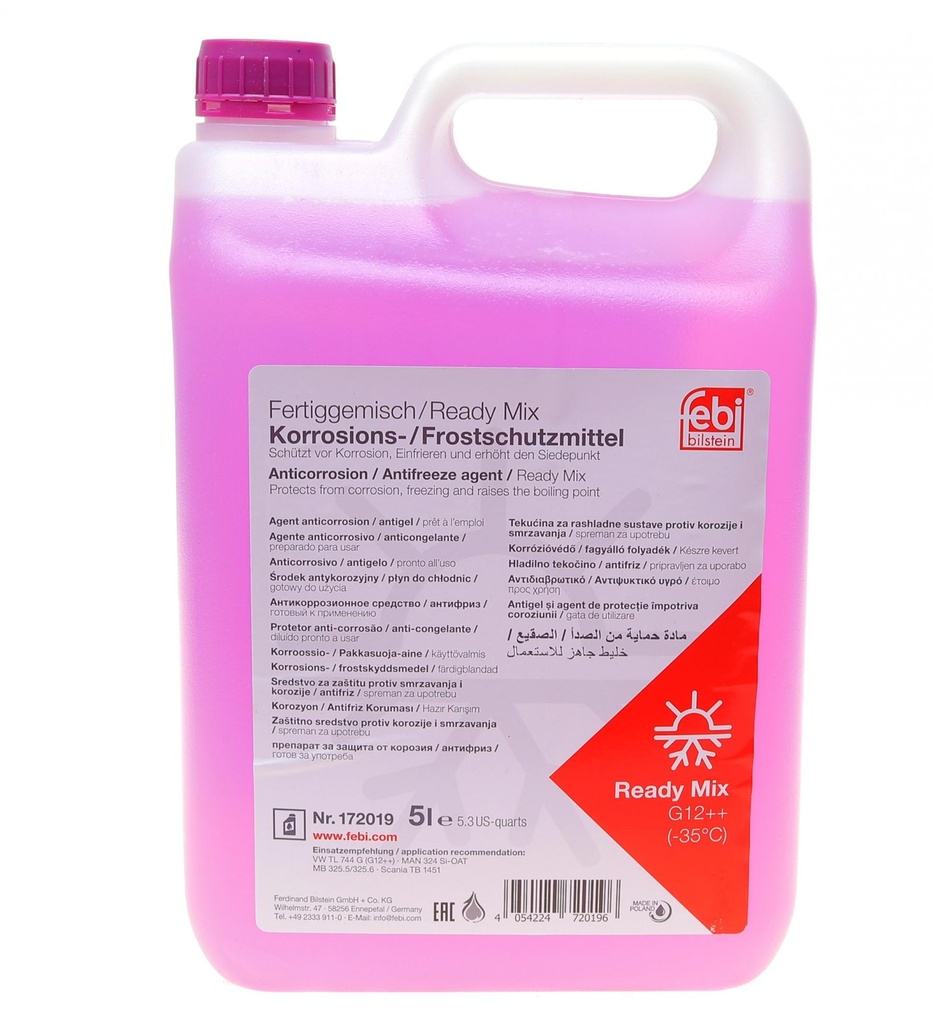 Антифриз (фиолетовый) Readymix G12 Plus Plus (5L) (MB325.5/MB325.6) (-35°C готовый к применению)
