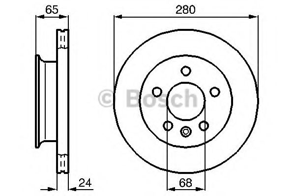 Диск тормозной (передний) VW T4 1.9D/2.5 TDI 90-03 (280x24)