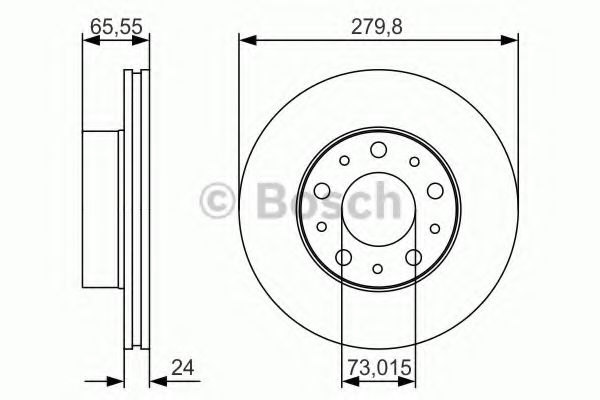 Диск тормозной (передний) Citroen Jumper/Fiat Ducato/Peugeot Boxer 02- (279.8x24)