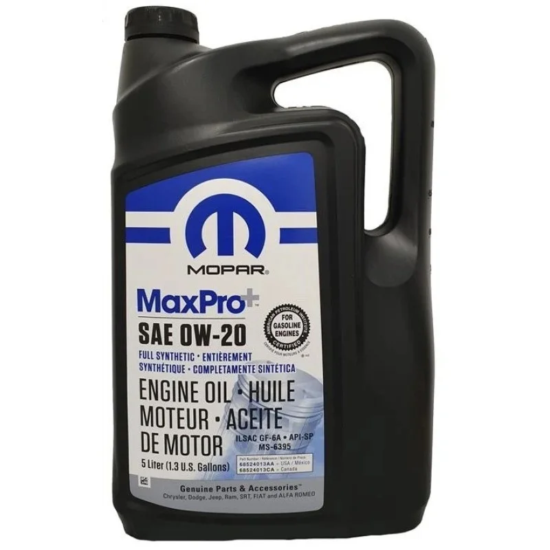 Масло MOPAR MaxPro+ SAE 0W-20 Engine Oil SP/GF-6A, 5л.