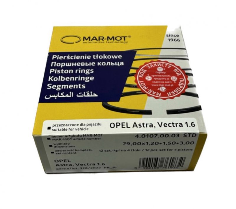 Кільця поршневі Opel 79 Std    1.2-1.5-3
