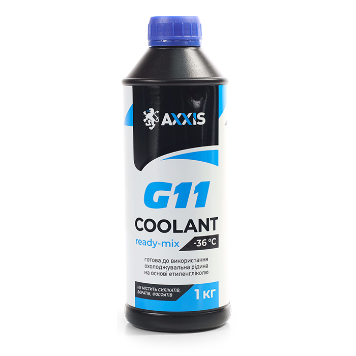 Антифриз BLUE G11 Сoolant Ready-Mix -36°C <AXXIS> (синій) (Каністра 1кг)