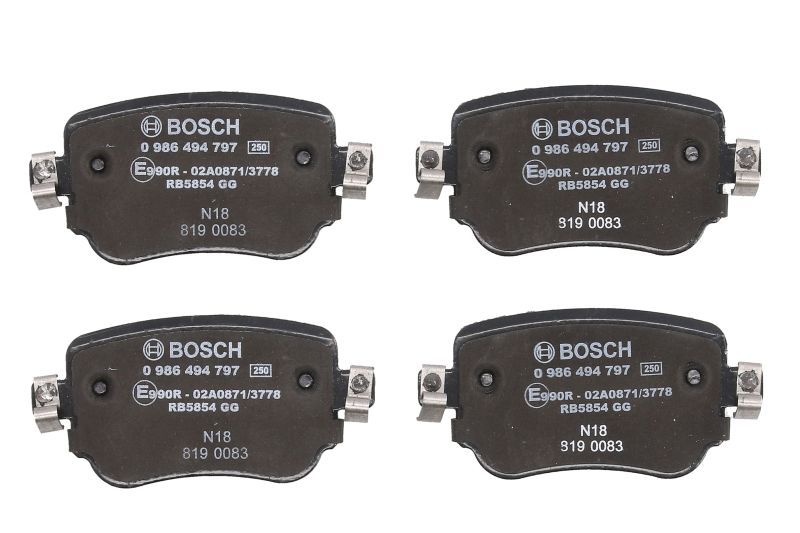 Колодка тормоз. диск. SKODA OCTAVIA 1.8 2.0 2012-, SEAT LEON 2012- задн. (Bosch)