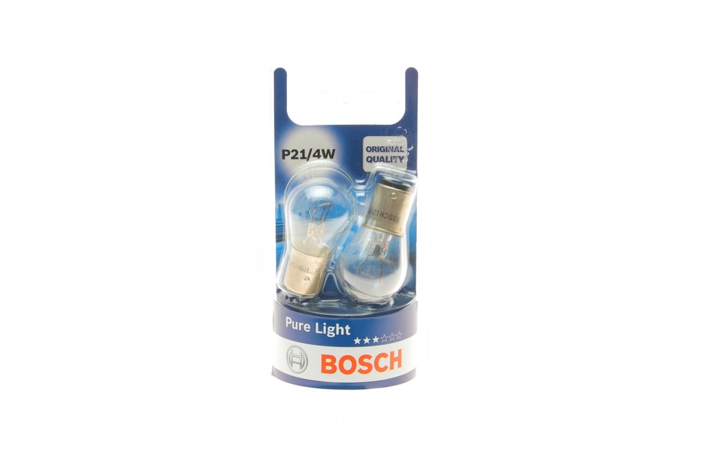 Лампа накаливания P21/4W 12V 21/4W PURE LIGHT (blister 2шт) (производство Bosch)