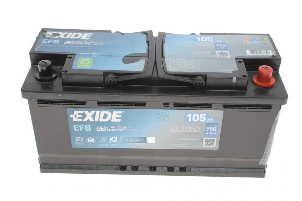 Акумулятор 105Ah-12v Exide EFB (392х175х190), R, EN950