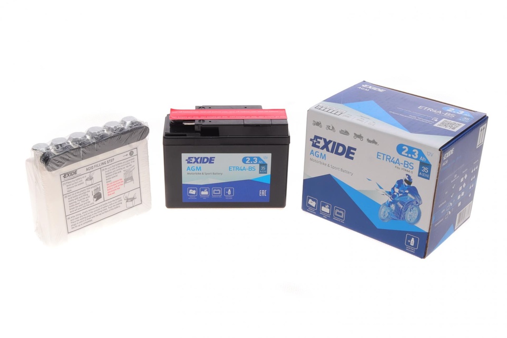 Акумулятор 2,3Ah-12v Exide AGM (ETR4A-BS) (113х48х85) R, EN35