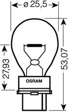 Лампа допоміжн. освітлення 27W 12V W2,5X16D 5XF (вир-во OSRAM)