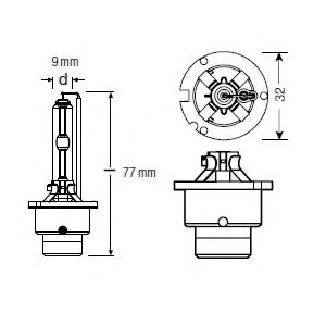 Лампа ксенонова D2S XENARC CLASSIC 85В, 35Вт, P32d-2 4150К (вир-во OSRAM)
