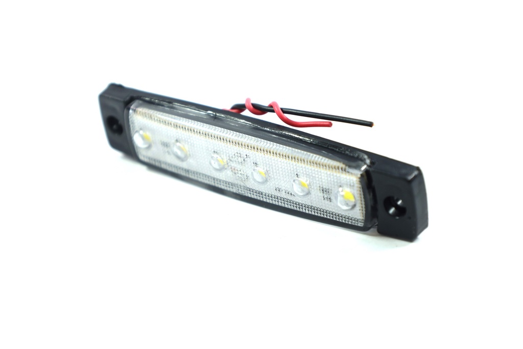 Фонарь габаритный 12/24V LED белый (6 диодов, 1 ряд) (TEMPEST)