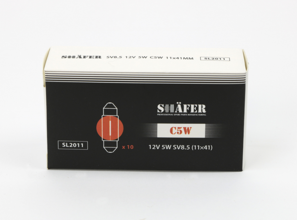 Лампа накаливания 12V 5W C5W SV8.5 (11×41) (картонная упаковка по 10шт)