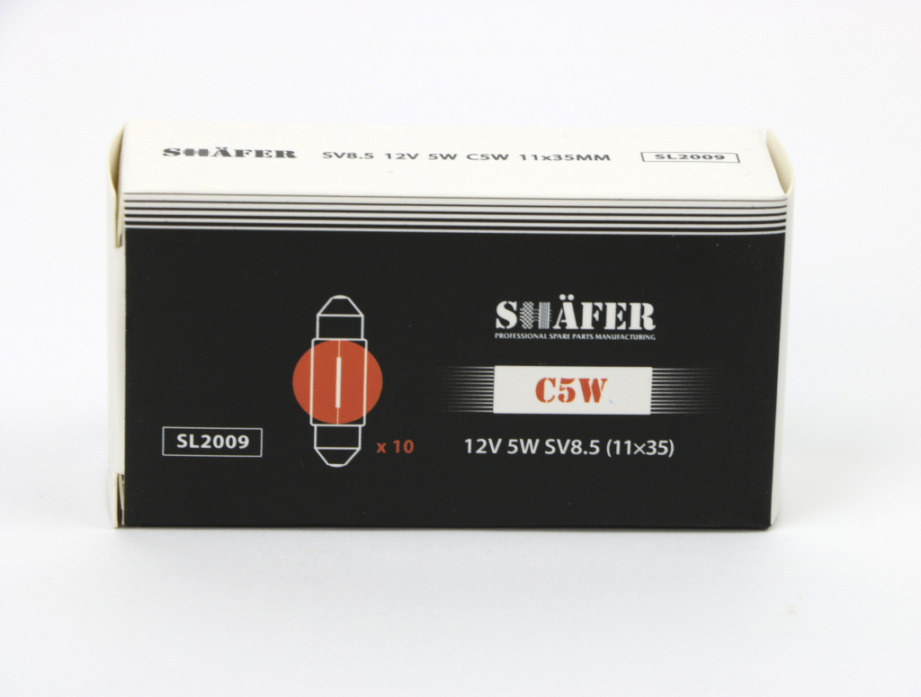Лампа накаливания 12V 5W C5W SV8.5 (11×35) (картонная упаковка по 10шт)