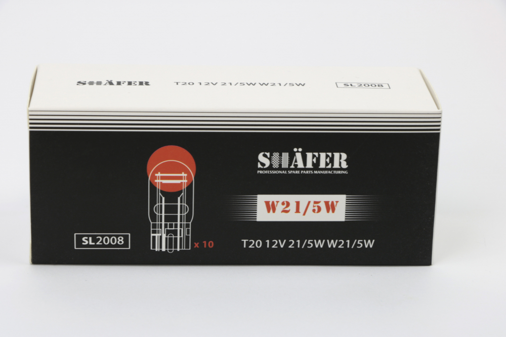 Лампа накаливания 12V 21/5W W21/5W (картонная упаковка по 10шт)