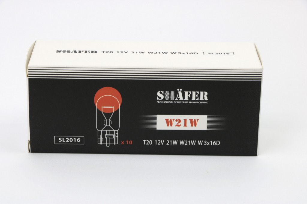 Лампа накаливания 12V 21W W21W W3×16D (картонная упаковка по 10шт)