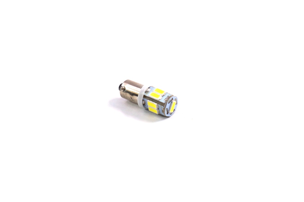 Лампа LED габарит, подсвечивание панели приборов T8-03 9SMD (размер 3528) T4W (BA9s) белый 24V