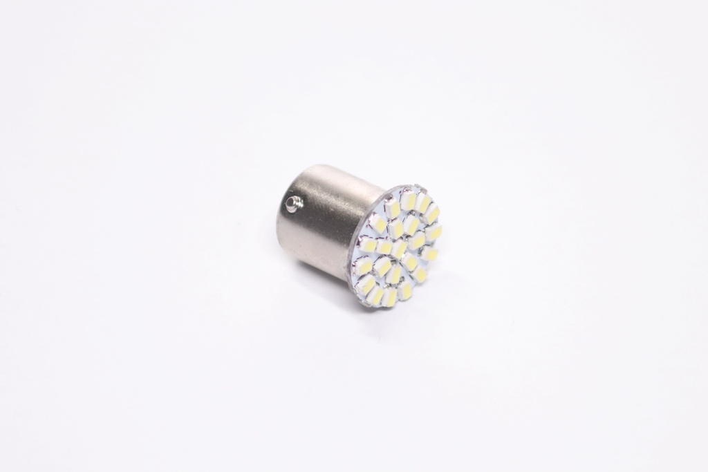 Лампа LED указателей поворотов и стоп-сигналов 12V R5W BA15S 22SMD WHITE <TEMPEST>
