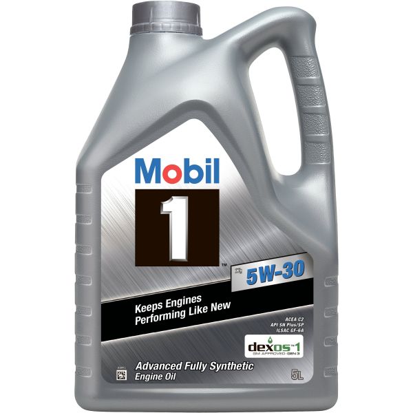 Моторна олива Mobil 1 (5L +) 5W30 API CF; ILSAC GF-6A; SN; SN PLUS; SP; ACEA A5; B5; C2; CHRYSLER MS-13340; CHRYSLER MS-6395; DEXOS1 GEN3; FIAT 9.55535 CR1; FORD M2C929 A; FORD M2C946 A; FORD M2C946 B