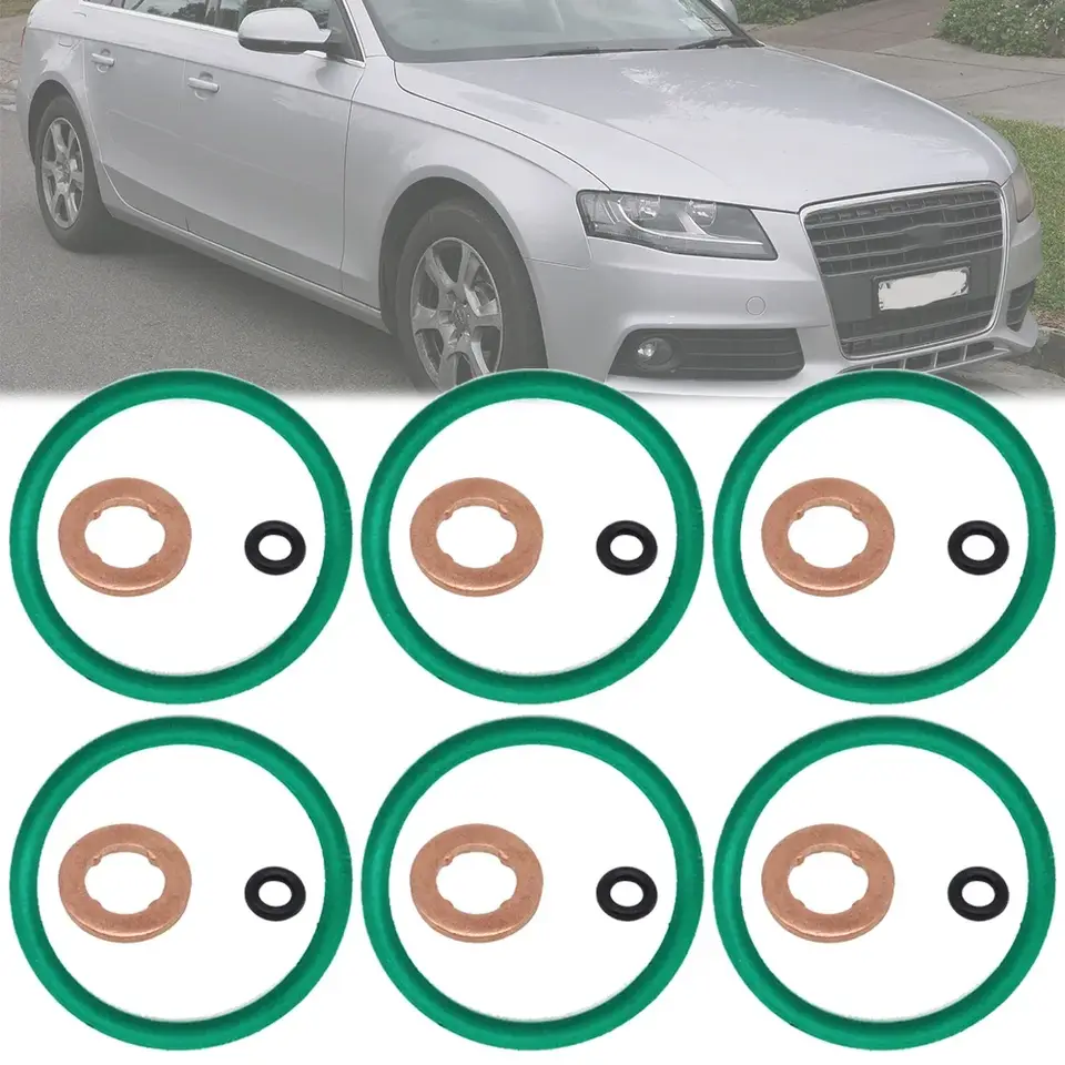 Комплект ущільнювачів паливної форсунки (к-кт на 6 форсунок) AUDI VW SKODA SEAT  2.0 2.7 3.0 TDI Quattro 059130119,059130519,WHT000884,WHT007480A,WHT007480