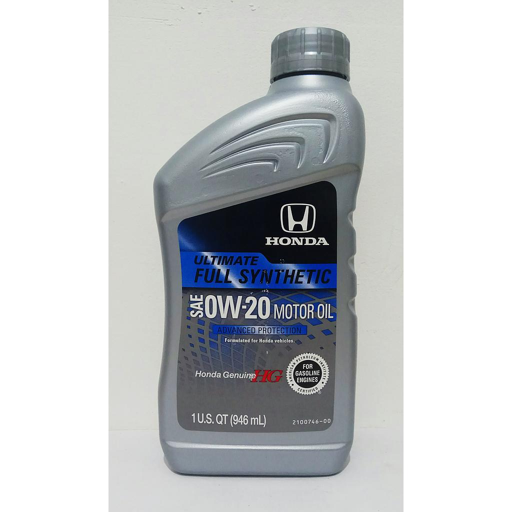 Масло моторное HONDA ULTIMATE FULL SYNTHETIC 0W-20, SP/GF-6, 1U.S.QT (946mL)