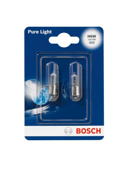 Автолампа H6W 12V 6W BAX9s Pure Light (BL/к-кт 2шт.)