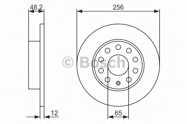 Диск тормозной (задний) Audi A3/Skoda Octavia/VW Caddy/Golf/Touran 03-15 (260х12)