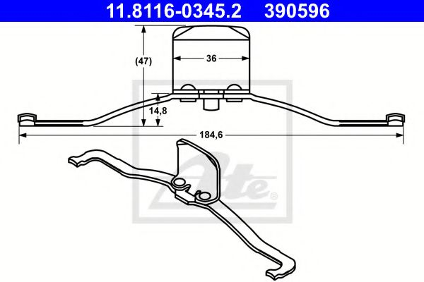Планка суппорта (передняя) прижимная Ford Connect/VW Passat/Audi (к-кт)