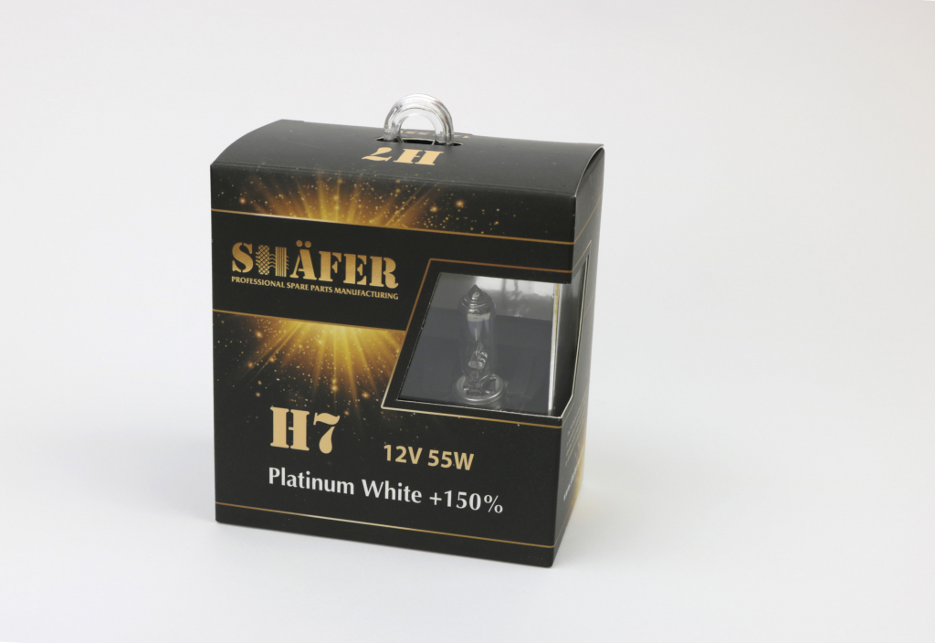 Лампа галогеновая H7 12V55W Platinum White +150% (комплект, картонный бокс 2шт)