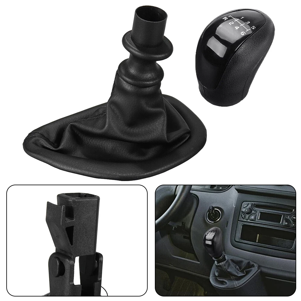 Ручка переключения передач, с кожаным чехлом (искусственная кожа) Mercedes Benz Vito Viano W639 2003-2010, SPRINTER II 906 (2006-2013) черная, 6-ступенчатая механическая A 639 261 00 82