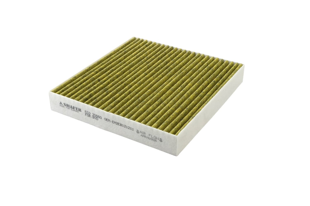 Фільтр салонний BYD Atto 3, Dolphin, E2, Yuan (19-) протиалергенний, вугiльний, салатовий папір