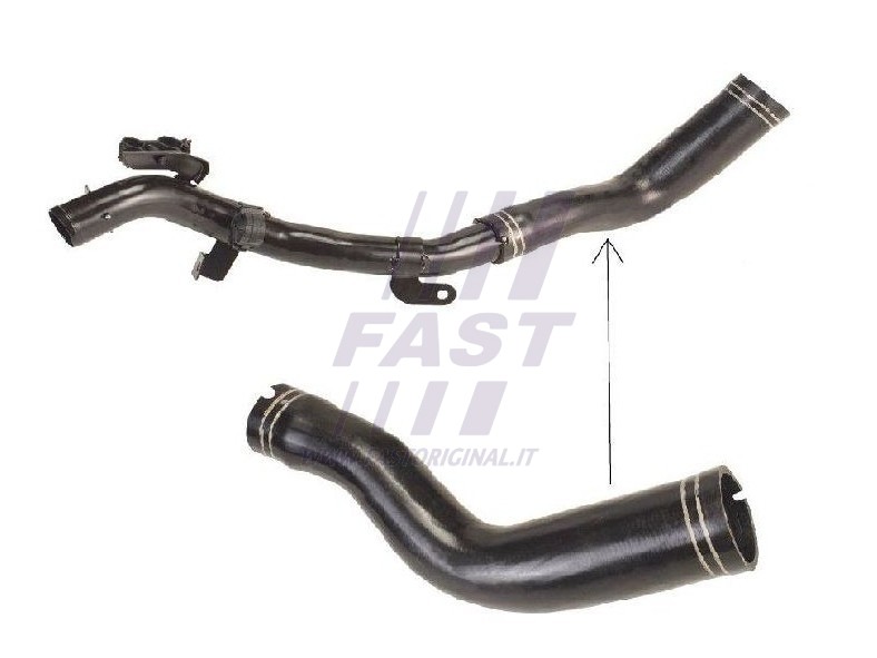 Патрубок інтеркулера ліва нижня Fiat Doblo 1.3JTD (00-) (05-) (FT61719) Fast