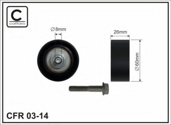 60x8x26 Ролик поліклинового паска Psa 1.4/1.9D Servo Citroen Berlingo
