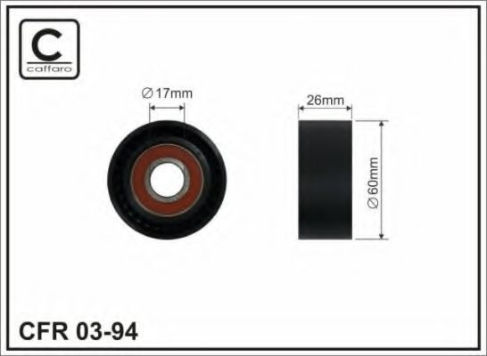 60x17x25 Ролик паска приводного Peugeot Bipper, Partner 1.1/1.4/1.4 16V/1.6 16V 06.96-