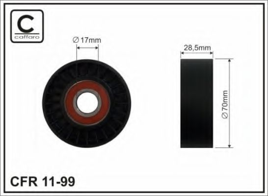 70x17x28 Ролик паска приводного Fiat Ducato 2.3Jtd 02->