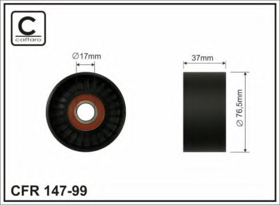 76x8x37 Ролик паска приводного Ford Transit 2.4DI/2.4TDCI 00-