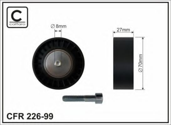 70x8x28 Ролик паска приводного BMW 3 (E46), 5 (E60), 7 (E65, E66, E67), X3 2.0D/2.5D/3.0D 10.99-