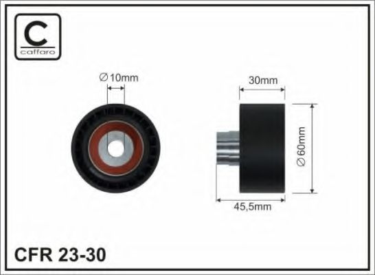 60x10x30 Ролик паска приводного PSA/Ford 1.4 HDi/TDCi 1.6HDi 01-