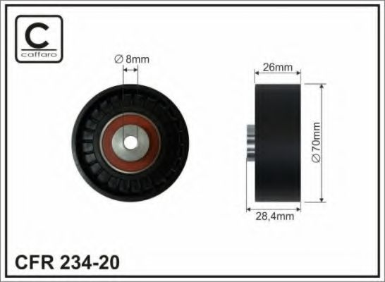 70x8x26 Ролик ремня приводного Ford Mondeo 1.8/2.0/2.0TDCI 00-