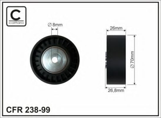 70x8x26,3 Ролик ремня приводного Bmw 1 E81, 3 E90 2.0d/3.0d 09.04-