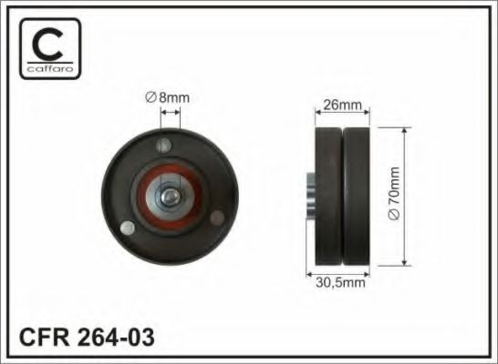 70x8x26 metal Ролик ремня приводного Mazda 3, 6, MPV/MX5, CX-7 1.8/2.0/2.3/2.5 02-