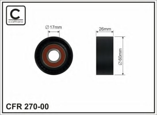 60x17x26 Ролик ремня приводного Citroen/Peugeot/Fiat 1.4HDi, 1.6HDi/D Multijet, 2.2HDi 09.01-