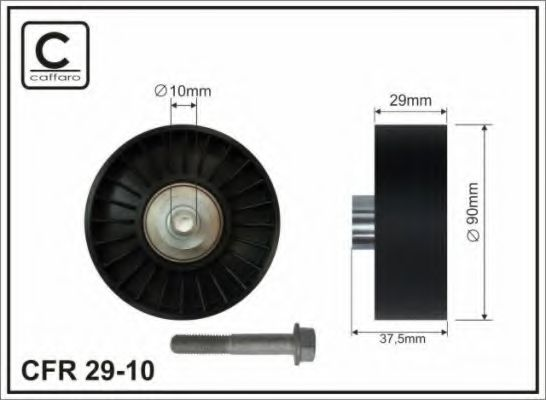 90x10x29,5 plastic Ролик паска приводного Ford 1.8TDCI 99- + AC