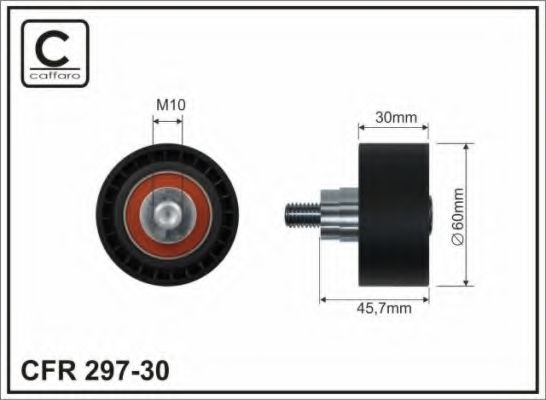 60x10x30 Ролик паска приводного Citroen Berlingo, C2, C3, C4, Jumpy, Nemo Fiat Scudo Peugeot 1007, 207, 307, 407, Bipper, Expert, Partner 1.4 16V-1.6HDi