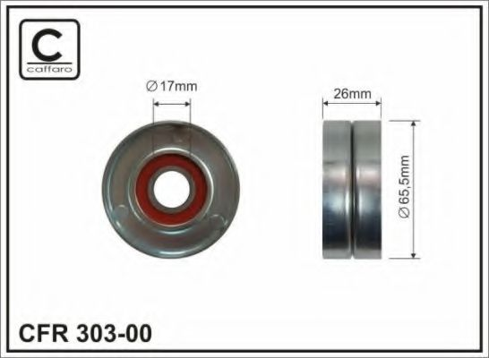 65,5x17x26 metal Ролик паска приводного Mitsubishi, Nissan, Opel, Renault, Volvo 1,9DCI 01-