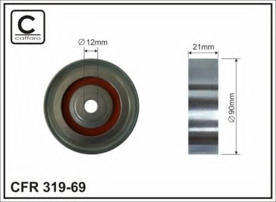 90x12x21 metal Ролик натяжника ГРМ Toyota Avensis, Avensis Verso, Carina E, Corolla 2.0D 04.92-11.08