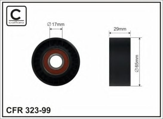 65x17x29.5 (пластик) Ролик паска поліклинового Renault/Opel 2.0dCi, 2.3CDTi