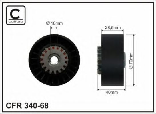 70x10x28 Ролик паска приводного Peugeot 206/Partnet, Citroen XSara/Berlingo 1.4